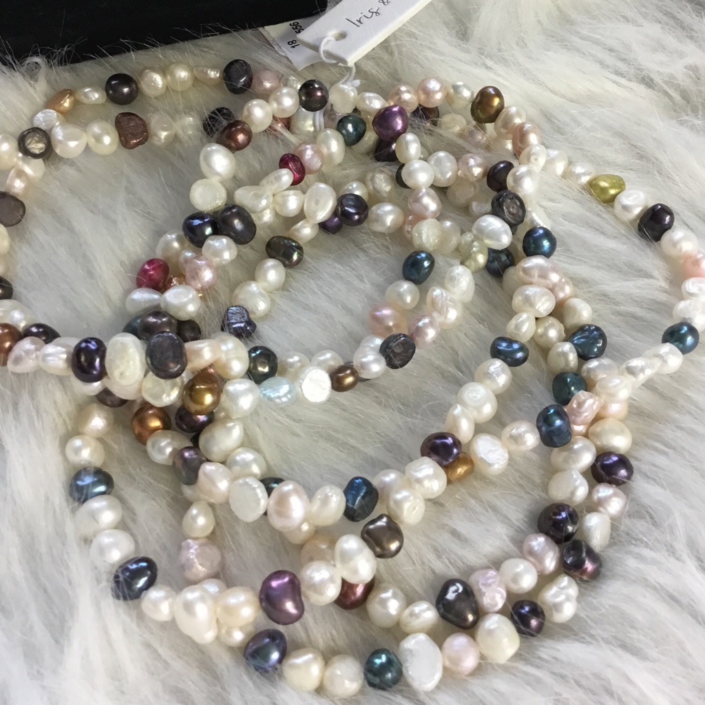 Iris & Lily Opera Length Multi Colored Seed Pearls